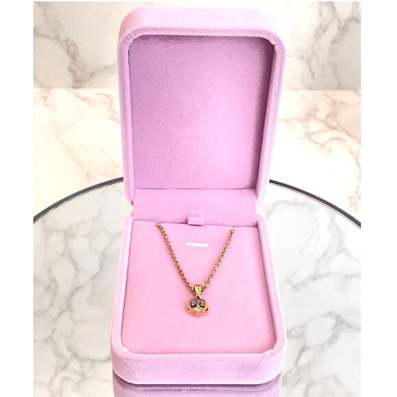 Nina Ricci Jewelry - Nina Ricci Vintage Gold-Plated Pendant Necklace with a Center-Set Crystal EUC